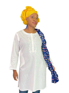 Long Cotton Tunic with Embroidery