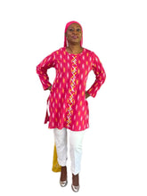 Load image into Gallery viewer, Ikat Top Style 7 - Magenta and White