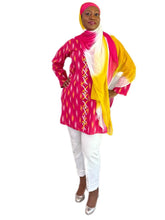 Load image into Gallery viewer, Ikat Top Style 7 - Magenta and White