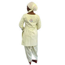 Load image into Gallery viewer, 3-PC Outfit Style 5 - Embroidered Light yellow cotton Outfit