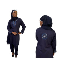 Load image into Gallery viewer, 3-PC Outfit Style 9 - Navy Blue Cotton Outfit
