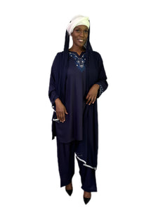 3-PC Outfit Style 9 - Navy Blue Cotton Outfit