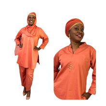 Load image into Gallery viewer, 3-PC Outfit Style 8 - Rust Cotton Outfit
