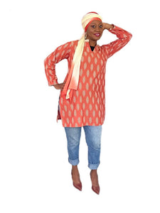 Ikat Top Style 5 - Light Coral