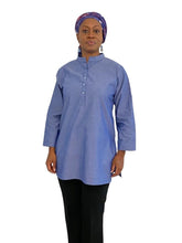 Load image into Gallery viewer, Cotton  Shirts with roller sleeves and mandarin collar.
